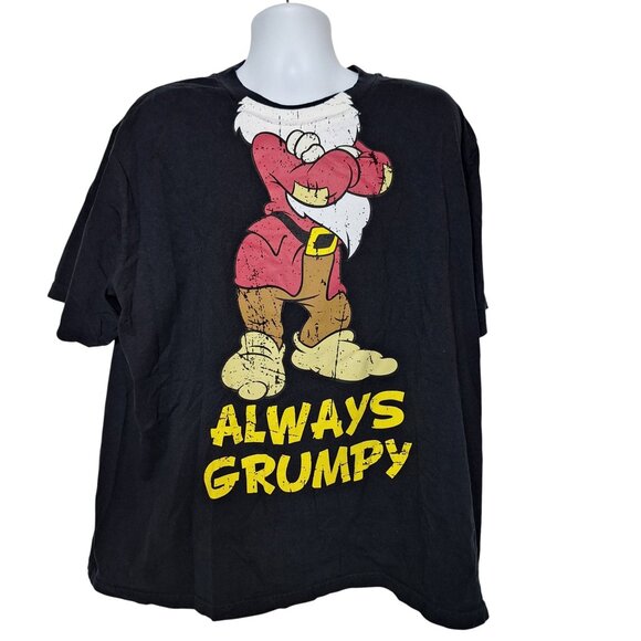 Disney Grumpy Black Graphic Tee Retro Plus Size 2XL - Picture 2 of 4